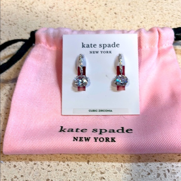 kate spade Jewelry - kate spade NWT Sparkling Cubic Zirconia Drop Hoop Earrings